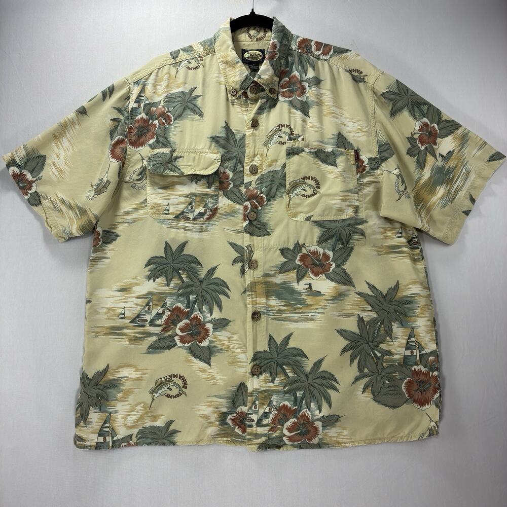 Tommy Bahama Men’s M Vintage Hawaiian Fishing Rayon Sailfish Vented Shirt